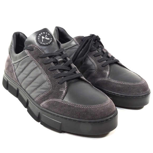 ALBERTO CICCIOLI ?? MEN\'S BLACK LEATHER COMFORT FASHION SNEAKERS main image 7